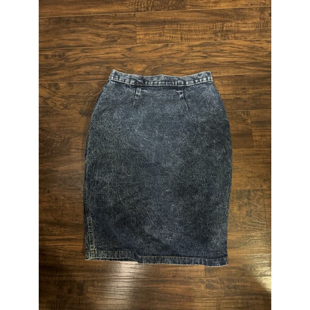 Vintage Zena Skirt Womens 13 Dark Wash Blue Denim